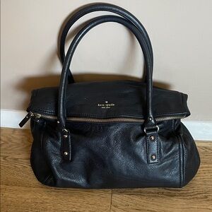 kate spade Black Leather Cobble Hill Leslie Tote Satchel NF